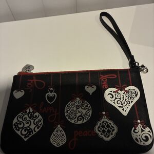 Brighton Love Notes Wristlet Christmas Holiday Ornament Design Black Red & White